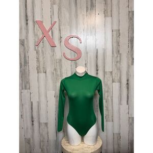 Prima Emerald Green High Neck Long Sleeve Bodysuit – Size XS